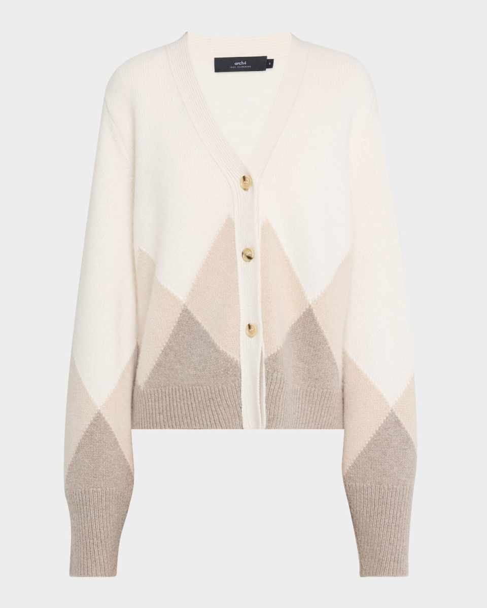 Lydia Intarsia Cashmere Cardigan